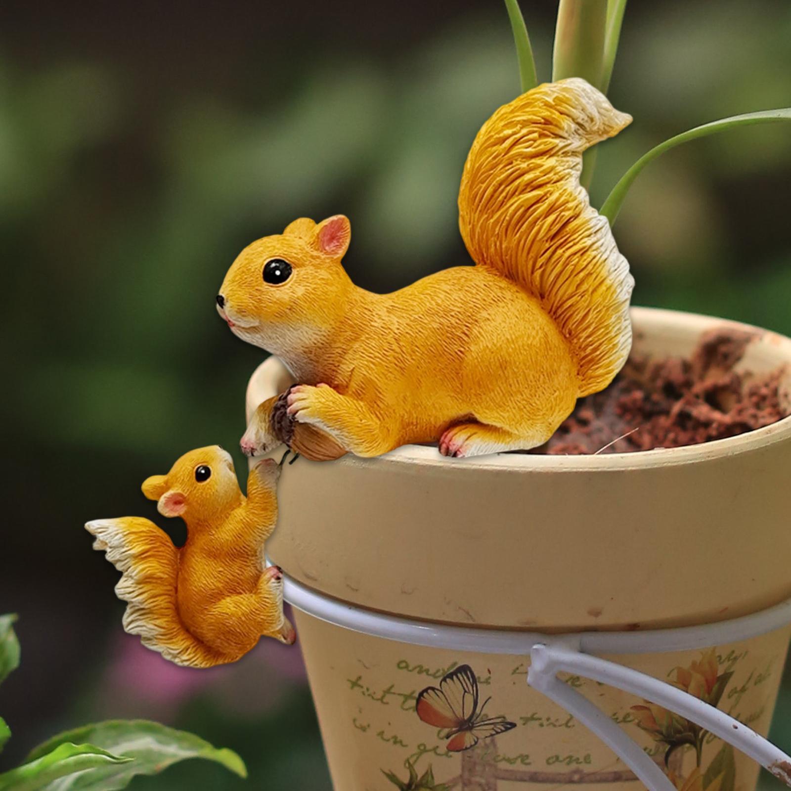 Bonsai Garden Art - ของตกแต่งรูปกระรอกสวน ประติมากรรมสัตว์เรซิน รูปปั้นขนาดใหญ่ งานศิลปะสำหรับจัดสวนจิ๋ว บอนไซ และตกแต่งภายใน