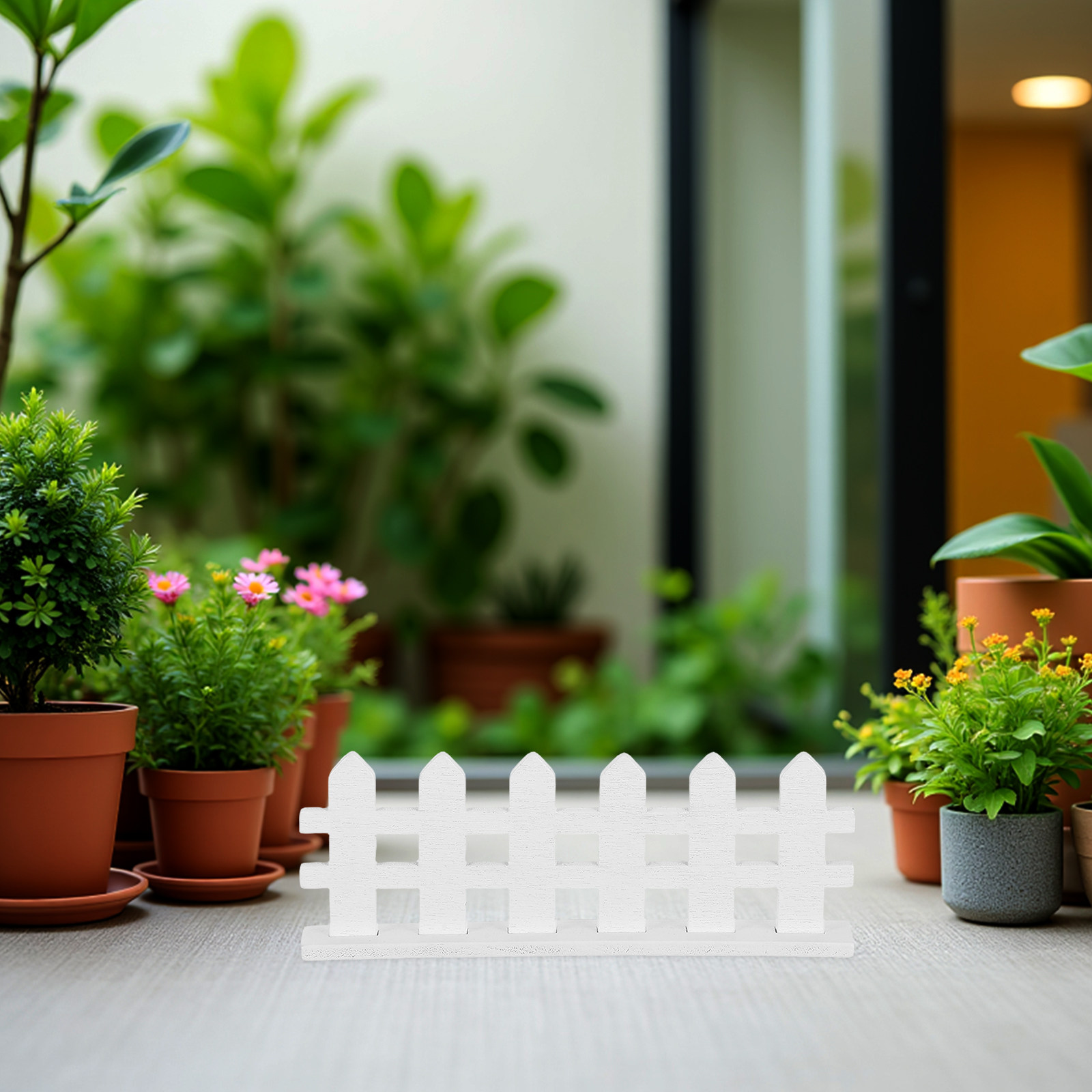 Bonsai Garden Landscape Design - 12 ชิ้น รั้วไม้จิ๋ว ลายไม้ระแนงสีขาว สำหรับสวนนางฟ้า บอนไซ