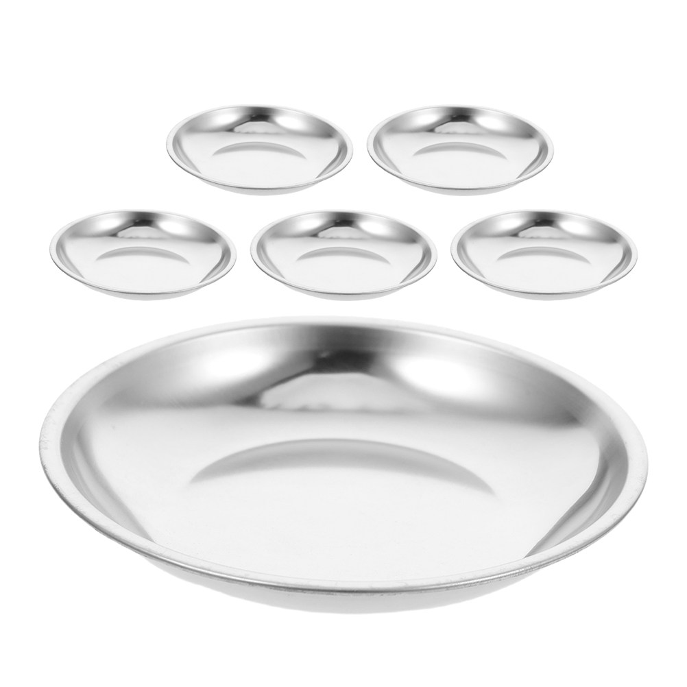 Drip Tray Saucer - 6 ชิ้น ถาดรองถุงชาสเตนเลสสตีล สไตล์โมเดิร์น มินิมอล สำหรับวางบนโต๊ะหรือเคาน์เตอร์