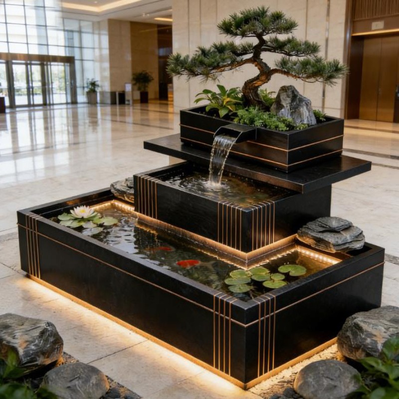 น้ำตกสแตนเลส - บ่อปลาคาร์พกลาง - Bonsai Garden With Koi Pond บทวิจารณ์และราคา