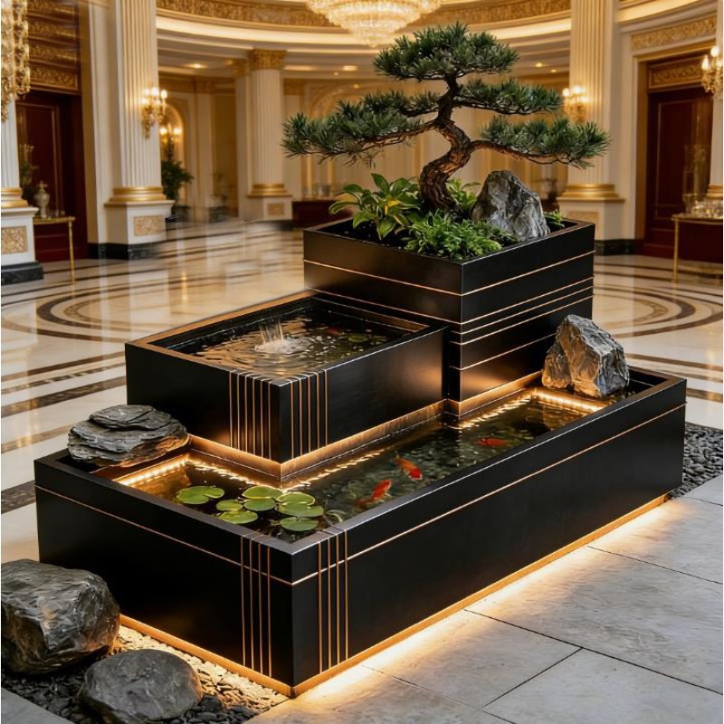 น้ำตกสแตนเลส - บ่อปลาคาร์พกลาง - Bonsai Garden With Koi Pond บทวิจารณ์และราคา